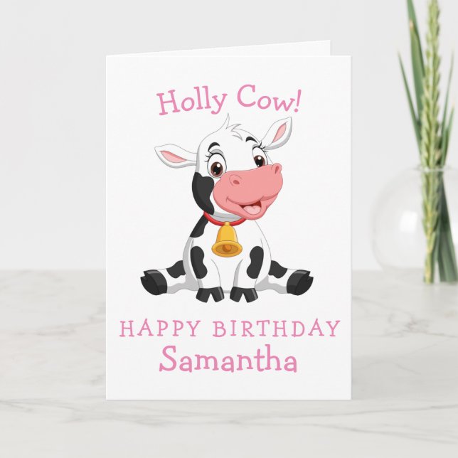 cow happy birthday card (Front)