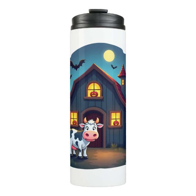Cow & Haunted Barn Thermal Tumbler (Front)