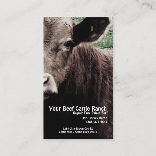 Cow Head  Beef Ranch Business Card (Front)