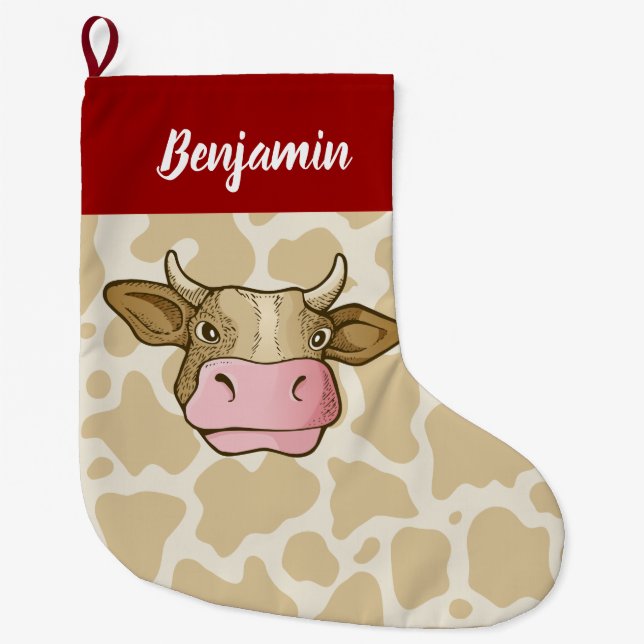 Cow Head Christmas Stocking (Front)