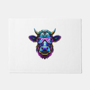 Cow head cow glasses funny cool colourful doormat