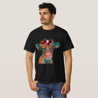 Cow Head Face Colourful Watercolor | Cow Gifts  T-Shirt