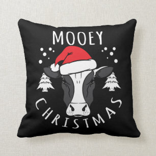 Cow Head  Mooey Christmas Cushion