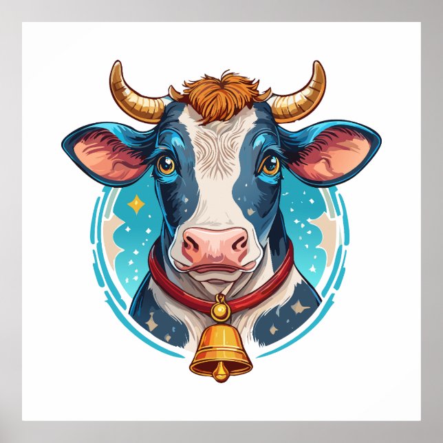 Cow head portrait poster (Front)