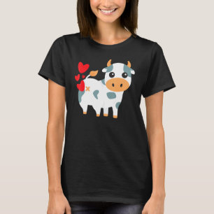 Cow Hearts Funny Cute Valentines Day T-Shirt