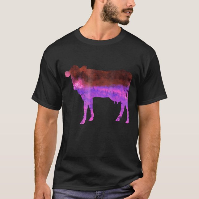 Cow Heifer Colourful Pasture T-Shirt (Front)