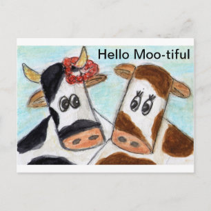 Cow Hello Moo-tiful Postcard