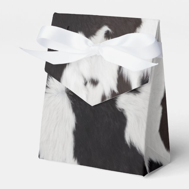 cow hide black white   favour box (Front Side)