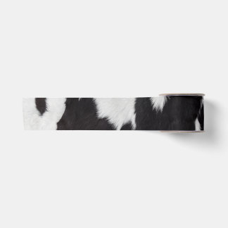 cow hide black white satin ribbon