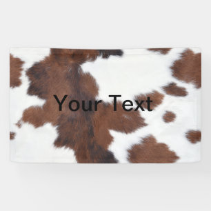 cow hide brown white banner
