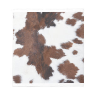 cow hide brown white notepad