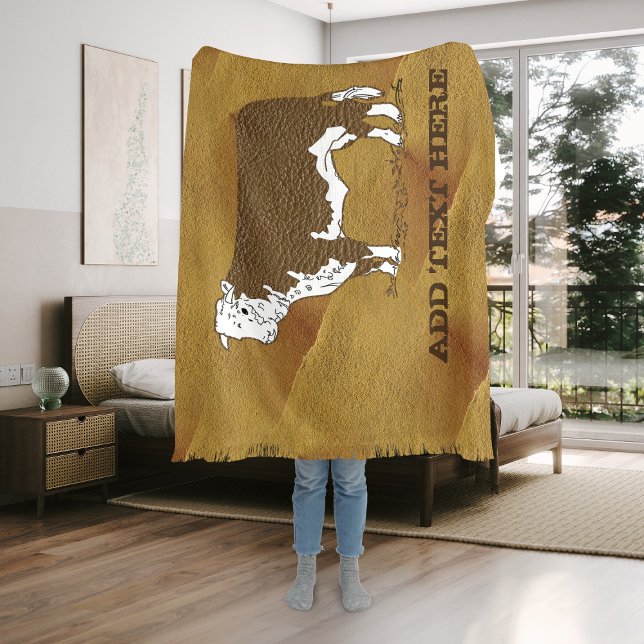 Cow Hide Mix Faux Leather Throw Blanket (Creator Uploaded)