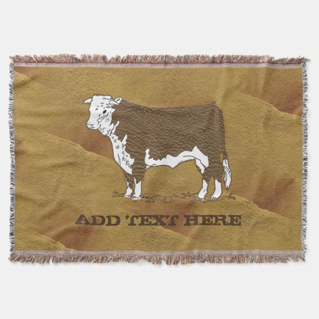 Cow Hide Mix Faux Leather Throw Blanket (Front)