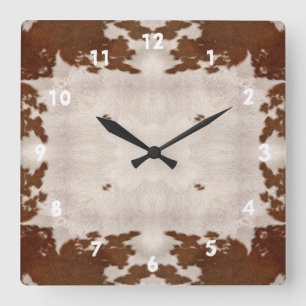 Cow Hide Pattern clock