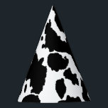 Cow Hide Print Party Hat<br><div class="desc">Black Spotted Cow Print print with editable base colour (white)</div>