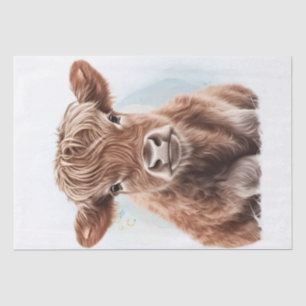 Cow Highland Farm Watercolor Tissue Paper