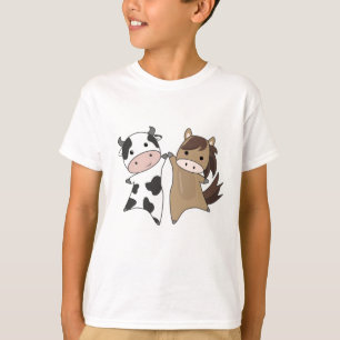 Cow Horse Farm Sweet Animals Bauer Farmer T-Shirt