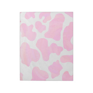 Cow Hot Pink and White Print Notepad