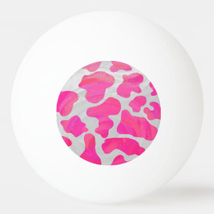 Cow Hot Pink and White Print Ping Pong Ball