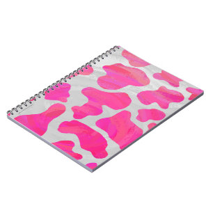 Cow Hot Pink and White Print Spiral Notebook