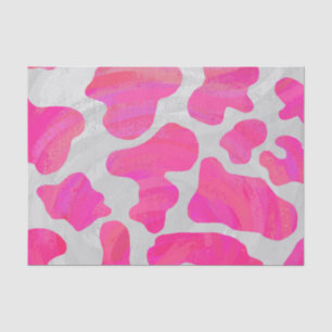 Cow Hot Pink and White Print Tissue Paper