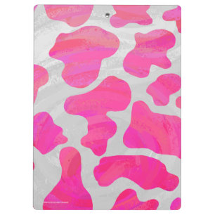Cow Hot Pink and White Silhouette Clipboard