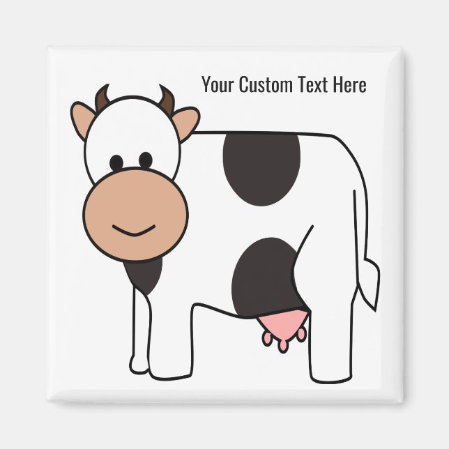 Cow illustration custom text magnet (Front)