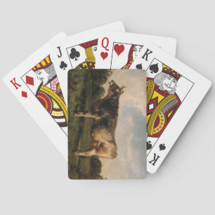 Cow in a Field (Farm Animal) (by Filippo Palizzi) Playing Cards