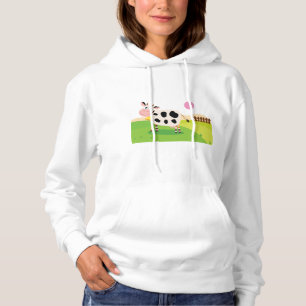 Cow In A Field Womens Hoodie