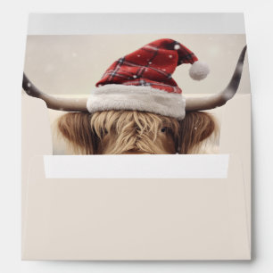 Cow in a Santa Hat Christmas Envelope