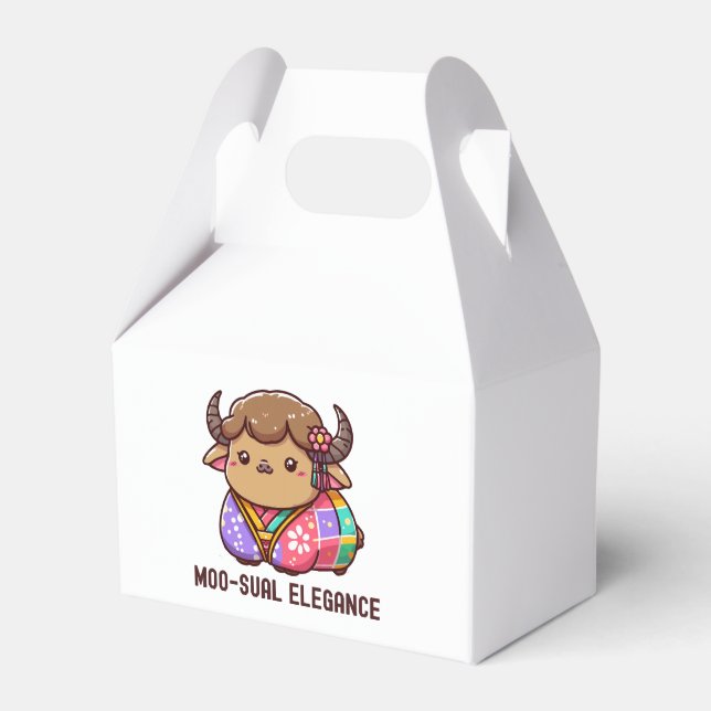Cow in Elegance in Highland Favour Box (Front Side)