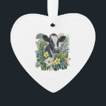 Cow in Floral Jungle Png, Tropical Cow Ornament<br><div class="desc">Cow in Floral Jungle Png,  Tropical Cow</div>