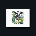 Cow in Floral Jungle , Tropical Cow Canvas Print<br><div class="desc">Cow in Floral Jungle ,  Tropical Cow</div>