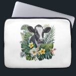Cow in Floral Jungle , Tropical Cow Laptop Sleeve<br><div class="desc">Cow in Floral Jungle ,  Tropical Cow</div>