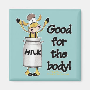 Cow in Milk Can Magnet