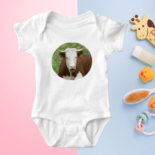 Cow in the Grass Cameo Baby Body Shirt