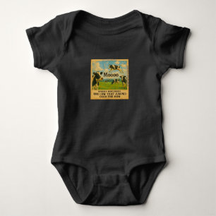 Cow Jumped Over the Moo – Whimsical Farm Pun Cart Baby Bodysuit