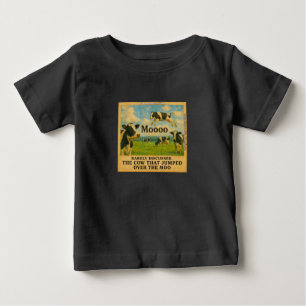 Cow Jumped Over the Moo – Whimsical  Farm Pun Cart Baby T-Shirt