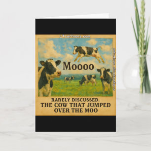 Cow Jumped Over the Moo – Whimsical Farm Pun Cart Card