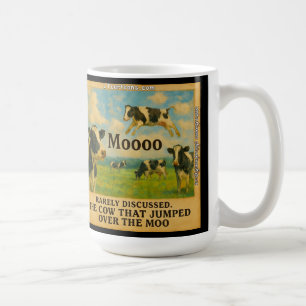 Cow Jumped Over the Moo – Whimsical Farm Pun Cart Coffee Mug