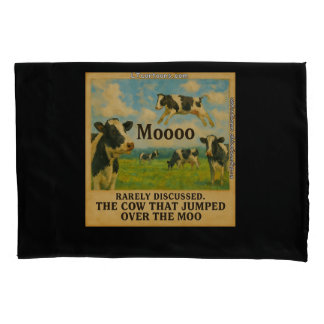 Cow Jumped Over the Moo – Whimsical  Farm Pun Cart Pillowcase