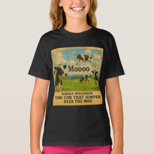 Cow Jumped Over the Moo – Whimsical Farm Pun Cart T-Shirt