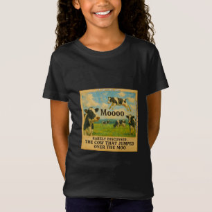 Cow Jumped Over the Moo – Whimsical  Farm Pun Cart T-Shirt