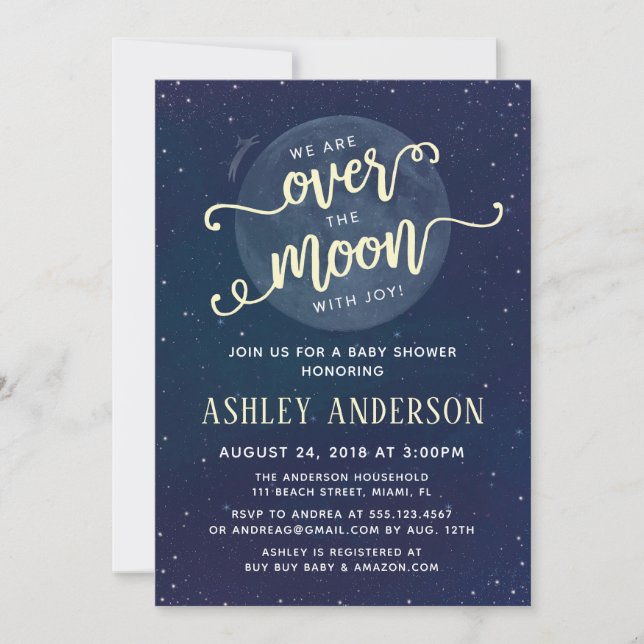 Cow Jumped Over the Moon Baby Shower Invitation (Front)