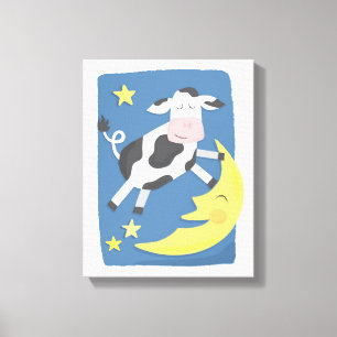 Cow Jumped Over the Moon Children's Canvas Art