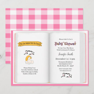Cow Jumped Over the Moon Girls Baby Shower Invitation