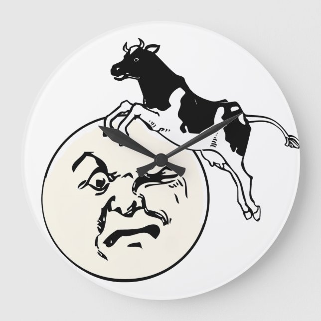 cow jumped over the moon large clock (Front)