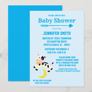 Cow Jumped Over The Moon Nursery Baby Shower Invitation