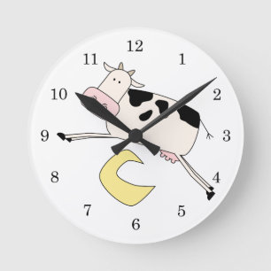 Cow Jumps Over Moon Round Clock