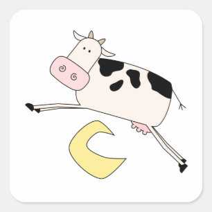Cow Jumps Over Moon Square Sticker